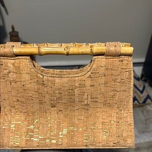 Elegant Tan and Gold Handbag